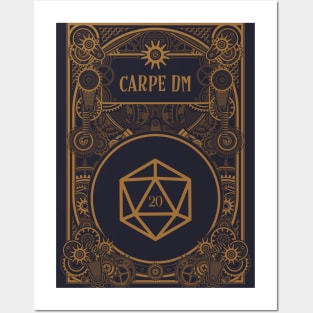 Carpe Diem Steampunk D20 Dice Mechanical Tabletop RPG Posters and Art